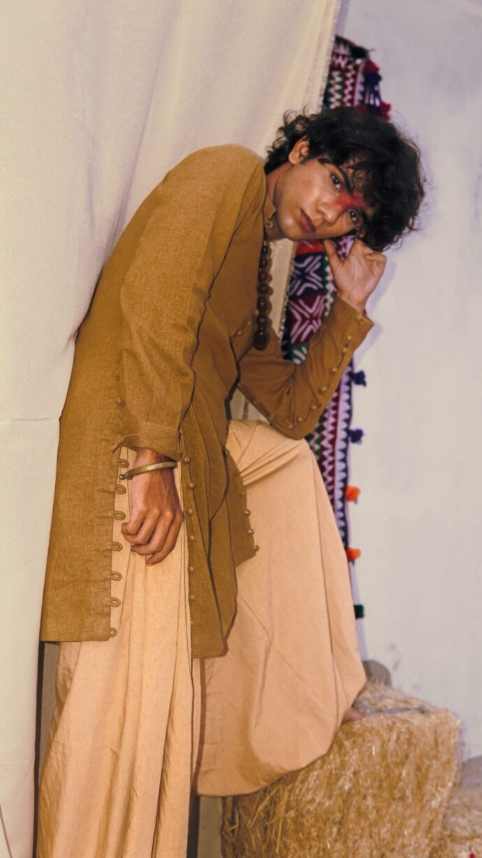 Brown Buttoned Kurta - Image 4