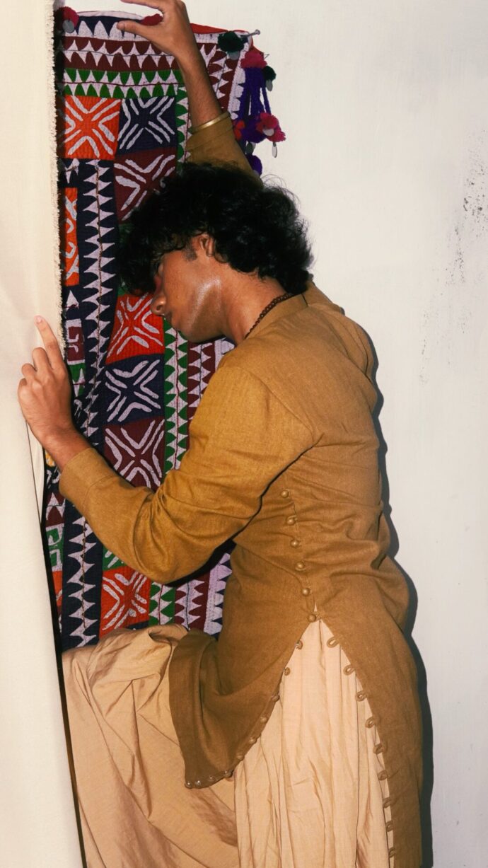 Brown Buttoned Kurta - Image 3