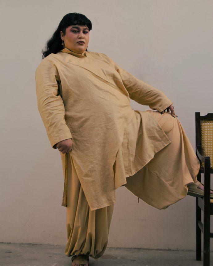 Beige Balloon Shalwar - Image 6