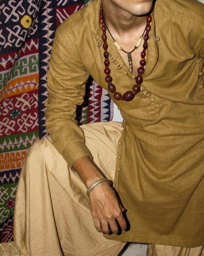 Brown Buttoned Kurta - Image 8