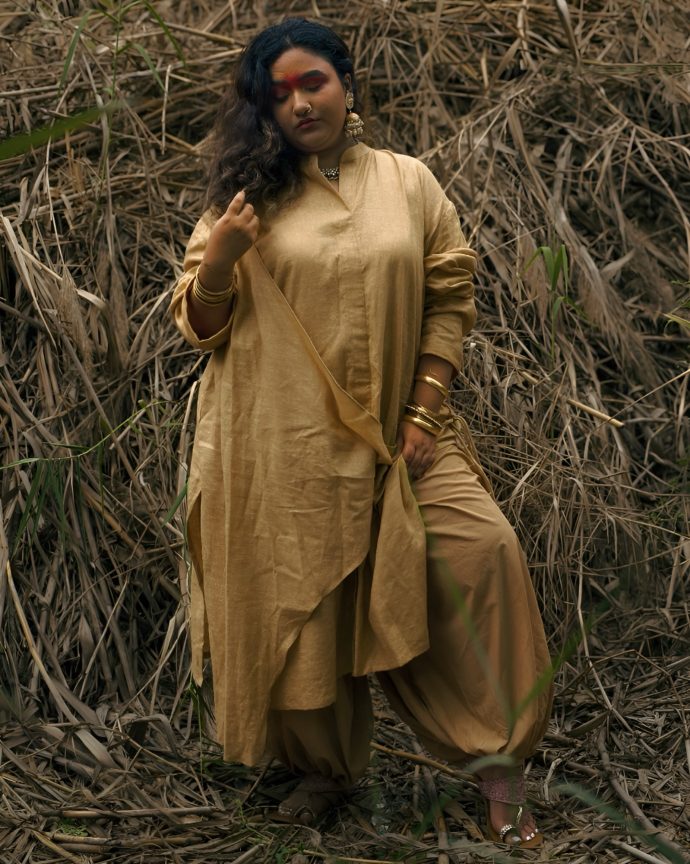 Beige Layered Kurta - Image 5